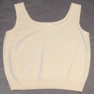 St. John Basics M cream nit tank top for women